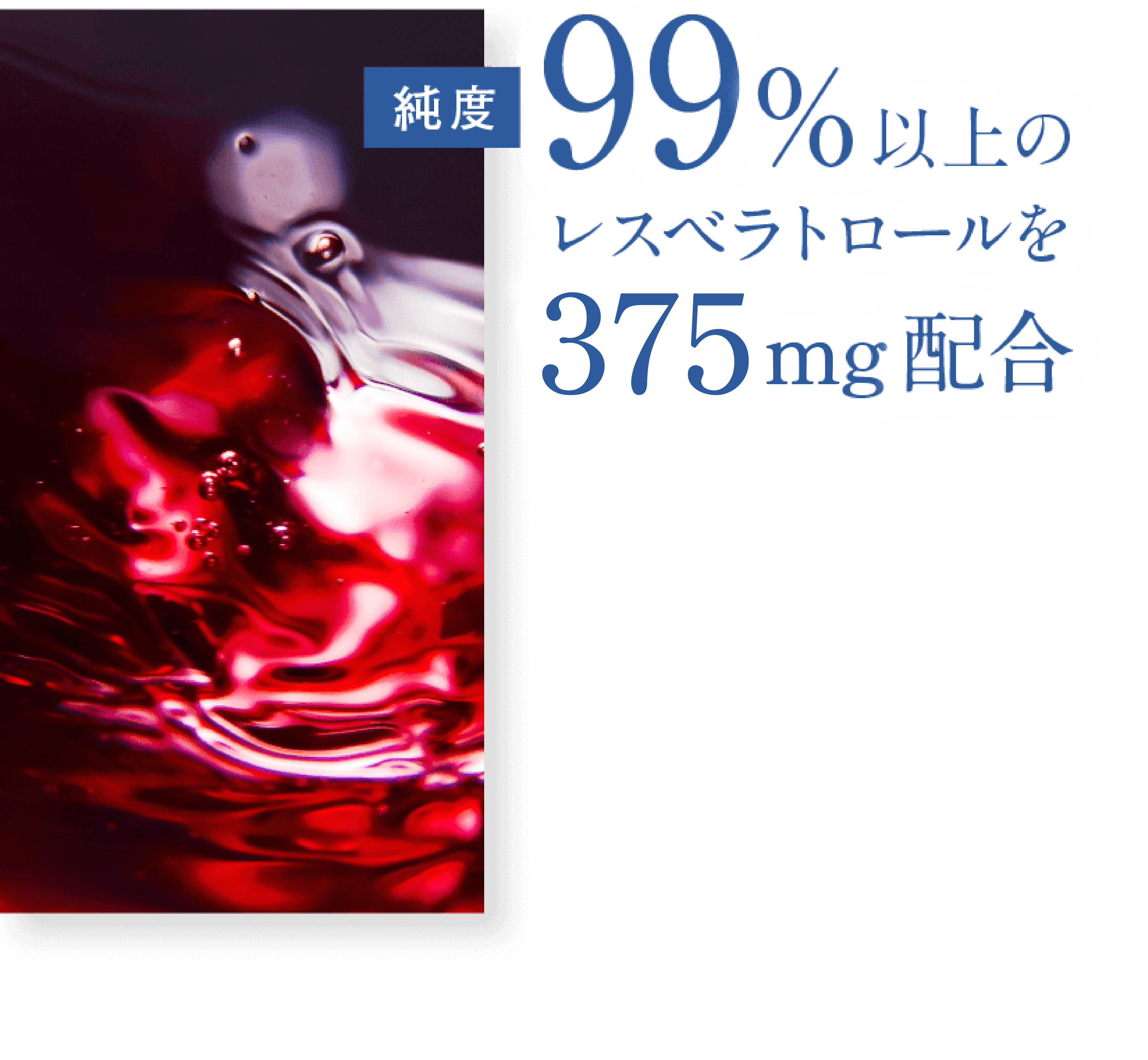 99%以上のレスベラトロールを375mg配合
